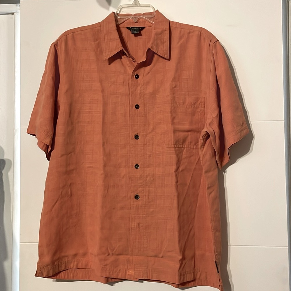 Royal Robbins Men’s Pumpkin Orange Plaid Button up Shirt Relaxed Fit Size Large